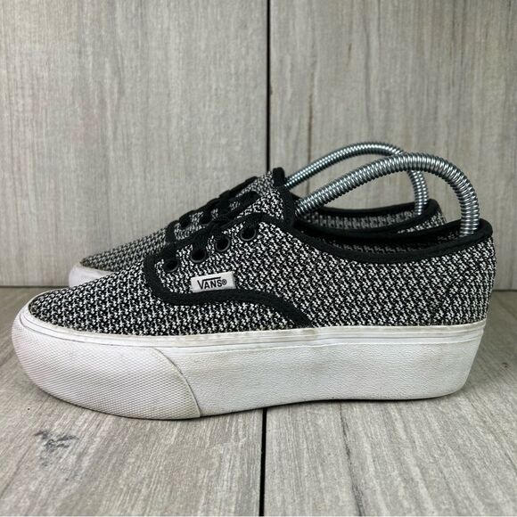 Vans Authentic Platform 2.0 Black White Plaid Chunky Sneaker Shoe Women Size 6.5 - Picture 3 of 10